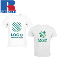 Herren-T-Shirt Organic, weiß - Russell, mit zwei Druckpositionen