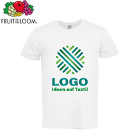 Herren-T-Shirt Premium, weiß - Fruit of the Loom, mit einer Druckposition