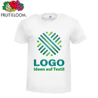 Herren-T-Shirt weiß, Budget - Fruit of the Loom, mit einer Druckposition