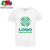 Herren-T-Shirt weiß, Premium - Fruit of the Loom, mit einer Druckposition