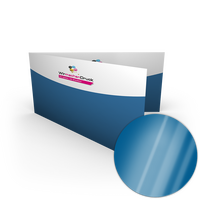 Hochglanz-UV-Lack Faltblatt, gefalzt auf DIN A4 quer, vertikaler Mittelfalz