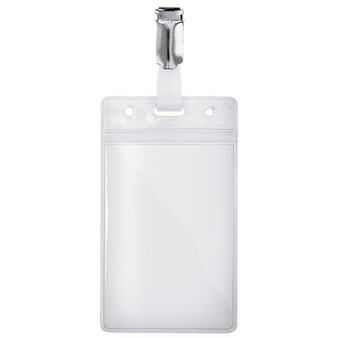 Kartenclip mit Hülle im Hochformat (68 x 115 mm) unbedruckt