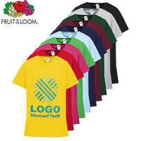 K inder-T-Shirt Basic, farbig - Fruit of the Loom, mit einer Druckposition