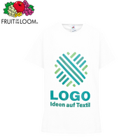 Kinder-T-Shirt Basic, weiß - Fruit of the Loom, mit einer Druckposition