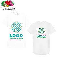 Kinder-T-Shirt Basic, weiß - Fruit of the Loom, mit zwei Druckpositionen
