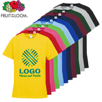 Kinder-T-Shirt Budget, farbig - Fruit of the Loom, mit einer Druckposition