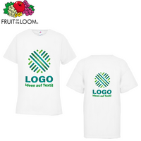 Kinder-T-Shirt Budget, weiß - Fruit of the Loom, mit zwei Druckpositionen