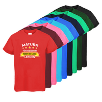 Tshirt, farbig bedruckt, Vorderseite, verschiedene Farben