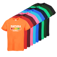 Tshirt, farbig bedruckt, Vorderseite, verschiedene Farben