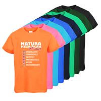 Tshirt, farbig bedruckt, Vorderseite, verschiedene Farben