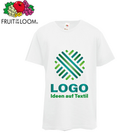 Kinder-T-Shirt Premium, weiß - Fruit of the Loom, mit einer Druckposition