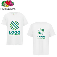 Kinder-T-Shirt Premium, weiß - Fruit of the Loom, mit zwei Druckpositionen