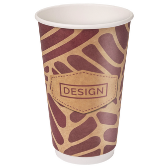 Kraftpapier-Becher doppelwandig 400 ml, 4/0-farbig