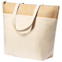 Kühlshopper aus Baumwolle und laminierter Jute, ohne Werbeanbringung