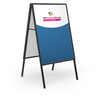 Kundenstopper STANDARD 50 x 70 cm, 32mm Rahmen (Schwarz), mit Postertasche, mit Plakaten