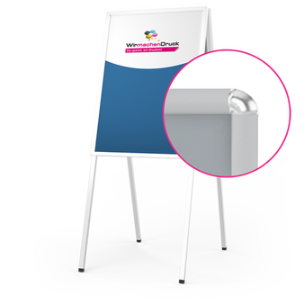 Kundenstopper STANDARD DIN A2, 32mm Rahmen, Rundecken, mit Plakaten