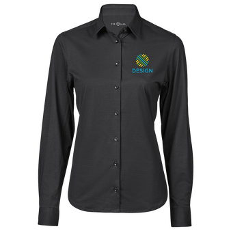 Langarmbluse, Stretch Tailored Fit - TEE JAYS