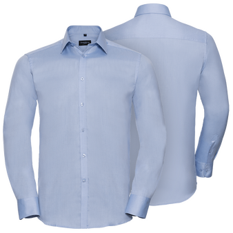 Langarmhemd, Herringbone Tailored Fit - Russell, Muster