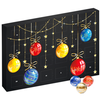 Lindt-Lindor-Schokoladenmix-Tisch-Adventskalender, 4/0-farbig bedruckt