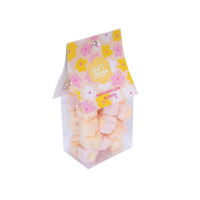 Marshmallow Blumen im Folienbeutel, farbig bedruckt, Motiv