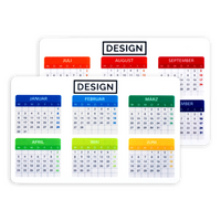 Minikalender aus PVC 4/4 farbig bedruckt auf goldenem Hintergrund