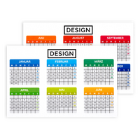 Minikalender quer 4/4 farbig 85 x 55 mm (beidseitiger Druck)