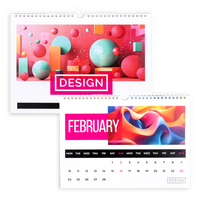 Monatskalender 15 Blatt (12 Monate + 3 Deckblätter) einseitig bedruckt 4/0 farbig, DIN A3 quer (420 x 297 mm)