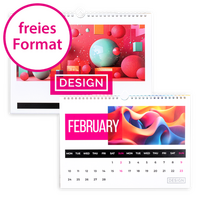 Monatskalender 15 Blatt (12 Monate + 3 Deckblätter) einseitig bedruckt 4/0 farbig Eigene Größe (freies Format)