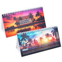 Monatstischkalender zum Aufstellen 13 Blatt (12 Monate + Deckblatt) DIN lang quer (210 x 105 mm)
