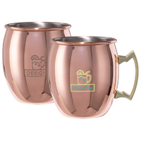 Kupfferfarbener Mulebecher, bedruckt