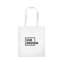 Non-Woven-Tasche weiß, ohne Bodenfalte, lange Henkel