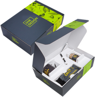 Box, farbig bedruckt, offen