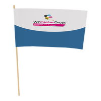 Papierfahne mit Holzstab, 240 x 120 mm, beidseitig bedruckt
