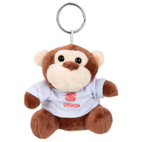 brauner Affenanhänger mit weißem T-Shirt vorne bedruckt