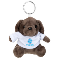 brauner Hund mit weißem T-Shirt vorne bedruckt 