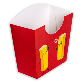 Pommesschale mit Automatikboden (12,3 x 6,3 x 11,8 cm)