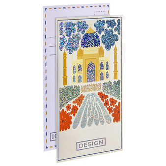 Postkarte, 12,5 x 23,5 cm, mit partieller Glitzer-Lackveredelung