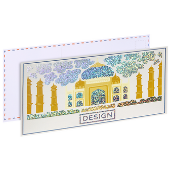 Postkarte, 14,8 x 7,4 cm, mit partieller Glitzer-Lackveredelung