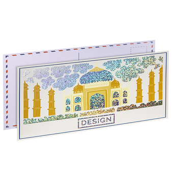 Postkarte, 23,5 x 12,5 cm, mit partieller Glitzer-Lackveredelung