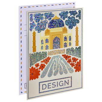 Postkarte, DIN A4 (21,0 x 29,7 cm), mit partieller Glitzer-Lackveredelung