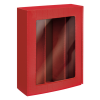 Praesentkarton, Rot mit Sichtfenster