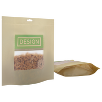 Recycelbarer Folien-Standbodenbeutel 17 x 17 x 8 cm mit individuellem Boden (Abb. durchsichtige Folie mit Druckverschluss und Euroloch)