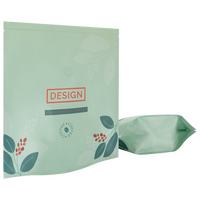 Recycelbarer Folien-Standbodenbeutel 17 x 17 x 8 cm mit individuellem Boden und Ventil, 4-farbig bedruckt