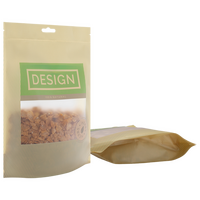 Recycelbarer Folien-Standbodenbeutel 19 x 26 x 11 cm mit individuellem Boden (Abb. durchsichtige Folie mit Druckverschluss und Euroloch)