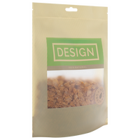 Recycelbarer Folien-Standbodenbeutel 24 x 31 x 10 cm mit neutralem Boden (Abb. durchsichtige Folie mit Druckverschluss und Euroloch)