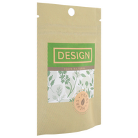 Recycelbares-Papier-Standbodenbeutel 8 x 13 x 5 cm mit neutralem Boden (Abb. mit Druckverschluss und Rundloch)