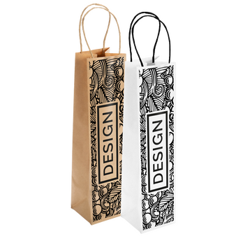 Rundum bedruckte Papiertragetasche mit Papierkordeln, 10 x 40 x 10 cm, 1/0-farbig