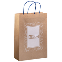 Papiertragetaschen mit Papierkordeln, 18 x 22,5 x 9 cm, 1/0 farbig