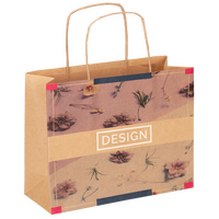 Papiertragetaschen mit Papierkordeln, 25 x 21 x 9 cm, 4/0 farbig + Weißdruck