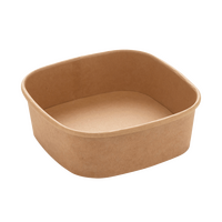Salatschale eckig 13 x 13 x 4,3 cm, naturbraun, unbedruckt